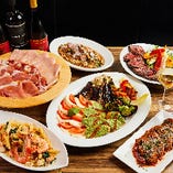 イタリア料理や肉料理を楽しむ飲み放題付きコース5,000円〜