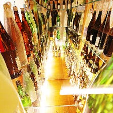 岡山の地酒を中心に全50種以上が揃う