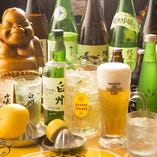 人気の焼酎・日本酒は各地の銘柄を豊富にご用意しております