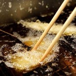 【こだわり米油】
素材を活かす軽い食感で体にやさしい天ぷら