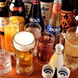【幅広いジャンル】
ビールに日本酒・ノンアルコールカクテルも