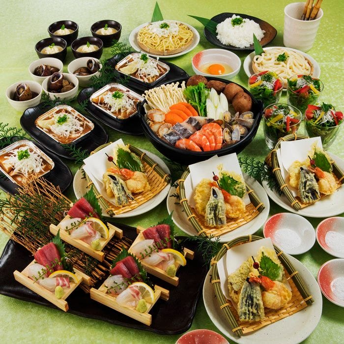 【雅コース】全8品　刺身三種盛り、天ぷら盛合せなど酒に良く合うメニューが満載のコースです