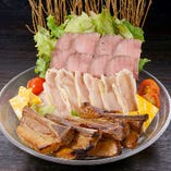 肉３種盛り（牛タンロースト/鶏たたき/豚スペアリブ）