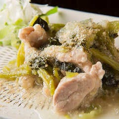 とりまぶし 博多本店_蒸し鶏葉わさび和え