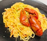 ウチダザリガニのトマトクリームスパゲティ
