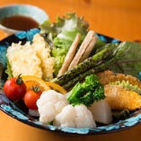 糸島野菜の天ぷら盛合せ