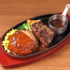 ハンバーグ＆バル Tokyo Juicy Grill ヨドバシAkiba店_【コンボメニュー】当店自慢のハンバーグに、サイコロステーキや有頭エビフライなど一皿でさまざまな味が楽しめるコンボメニュー！