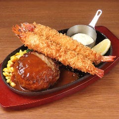 ハンバーグ＆バル Tokyo Juicy Grill ヨドバシAkiba店_ハンバーグ＆有頭エビフライ