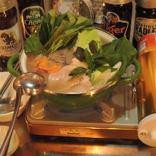 空芯菜鍋【チムチュム】国産牛ホルモン・空心菜・パクチー