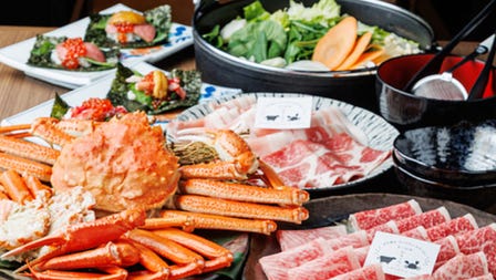 Sukiyaki Zuwaigani Tarabagani Tabehodai Wagyu-to Kani Kyotoekimae