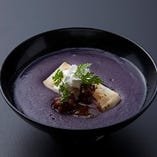焼き餅と紫芋のおしるこ