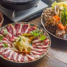 【河内鴨すき焼きコース】全5品／上質な鴨肉鍋を季節のお料理とともに楽しむ