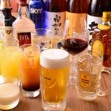 ビール・カクテル・焼酎・日本酒等取りそろえています。