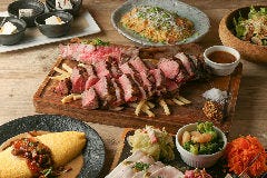 ＤＥＮ 表参道_8/1~《夏の宴会特盛プラン》オムレツや牛肉盛合せにガーリックライス付き全6品【3時間飲み放題付き】