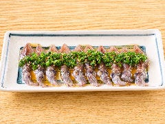磯丸水産 河原町三条店_ホタルイカのレバ刺し風