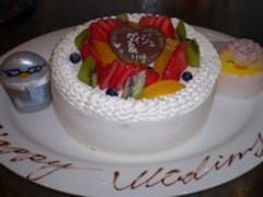 コースご予約でケーキに変更可能