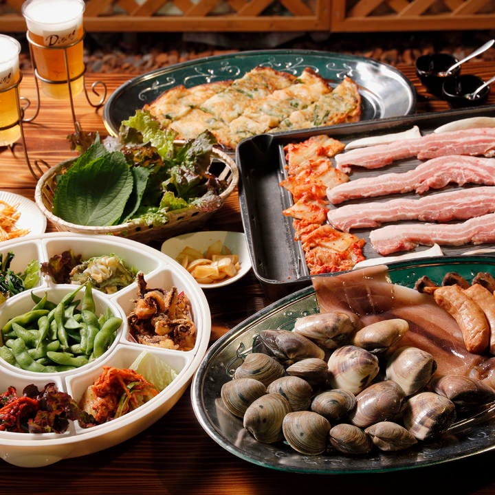 お料理のみ 新鮮な魚介やサムギョプサルにおつまみプラス Bbq宴会 全9品 の詳細 韓国料理 Dining 市原 居酒屋 ぐるなび