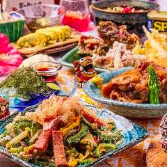 「アグー豚のしゃぶしゃぶ」と「島刺し盛り」 まーさんの家 