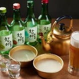 韓国のハイトービールやマッコリ、チャスミルとご一緒に。