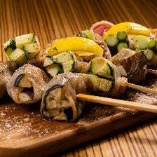 豚巻き野菜串(おまかせ5本盛り)