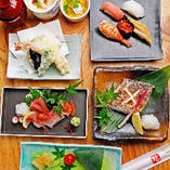 飲み会には宴会コースがおすすめ♪焼物や天ぷらに〆はお寿司