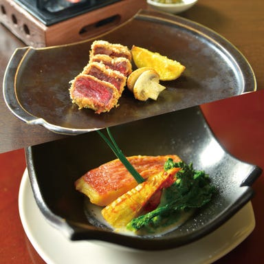 神楽坂 和らく_【ランチ】和月昼 コース 7品 / 黒黒毛和牛レアかつ・尾長鯛のポワレ・初午稲荷土鍋御飯 など