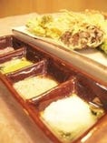 天ぷらには３種の塩を
お付けしております