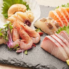 北海道から自慢のお刺身と海鮮料理