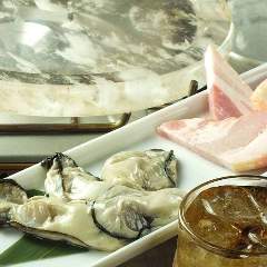 牡蠣と厚切りベーコン水晶焼き