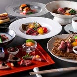 《Xmasランチ2025》京鴨、鰆、車海老、自家製メンチカツ、仙台牛厳選部位炭焼き等8品■10,000円