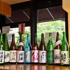  日本酒30種含む2時間飲み放題『銀座じゃのめ極みコース』(Cコース)お刺身盛り、煮穴子等全8品