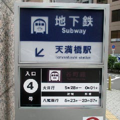 地下鉄谷町線・天満橋駅4番出口を出ます。（方角　東）
