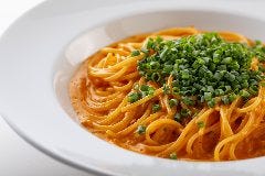 うにと万能ねぎのスパゲッティー