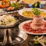 大人気のしゃぶしゃぶ食べ放題コース！ヘルシーなラム肉と豚肉のしゃぶしゃぶです、お野菜とともにたっぷりお召し上がりください！