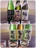 地酒・焼酎 各種取り揃えおります
三種飲み比べｾｯﾄ好評販売中