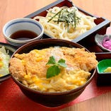 カツ丼ランチセット（かつ丼・選べる麺・サラダ・味噌汁・漬物）