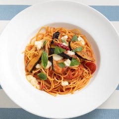 ピッツェリア マルデナポリ 上野毛店_なすとトマトとモッツァレラチーズのスパゲッティ
