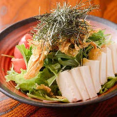 京豆冨と水菜のサラダ