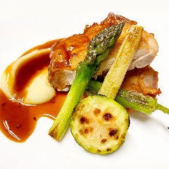 鶏もも肉のロースト バーベキューソース マッシュポテト添え