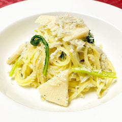 しらすとタケノコ・春菊のペペロンチーノ 極上生パスタ リングイネ