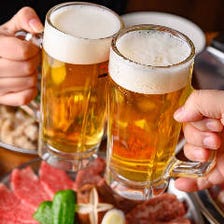 【2時間飲み放題付】塩系・タレ系各3種のお肉、〆はビビンバか冷麺が選べる『モーちゃん厳選コース』