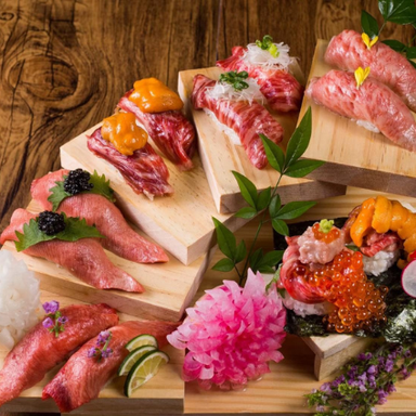 完全個室×肉寿司と野菜巻き串 博多もん 本店_肉寿司5種階段盛り