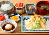 天ぷら定食（小・6品）　※明太子食べ放題