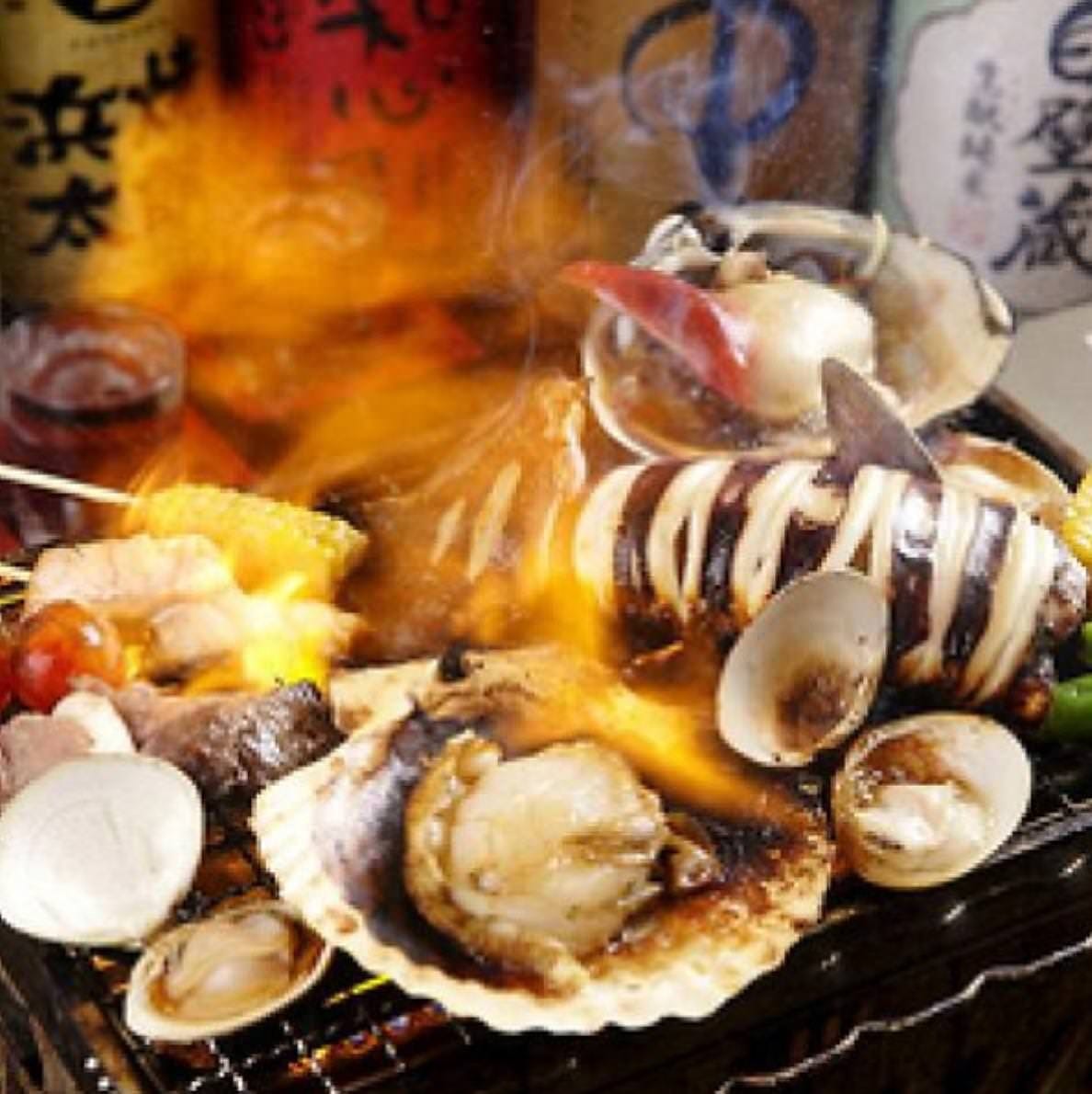 コスパ最強 海鮮食べ飲み放題 お造り 浜焼き 帆立 牡蠣 サザエ含 豊漁コース3980円 税込 の詳細 浜焼太郎 東三国店 新大阪駅 居酒屋 ぐるなび