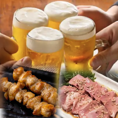 もつでGO 新橋店_【個室あり◎】歓送迎会や忘新年会に!刺身&和牛ハツ刺し等全8品+3h飲み放題「喜コース」4,400円