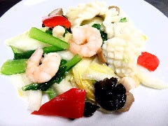 海鮮と野菜炒め
