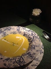 その時節の食材を使います 恵みコーンのスープ