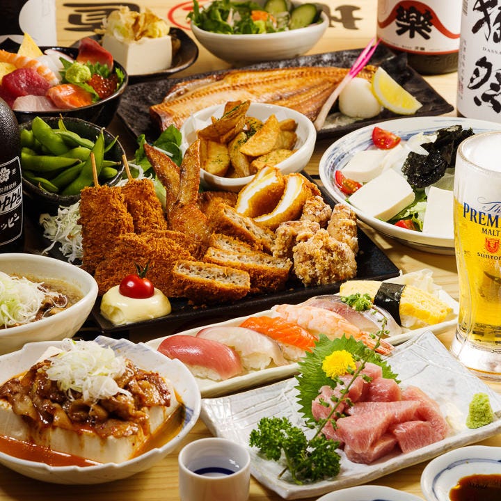 お寿司中心の2時間飲み放題付コースをなんと3,000円からご用意！