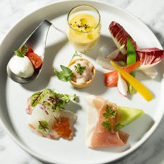 【イタリアン】前菜5種盛り合わせ・パスタ・メイン・デザート全5品＋2時間飲み放題◆7400円