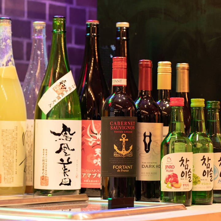 日本酒・ワイン・韓国焼酎などバラエティ豊かなラインナップ♪